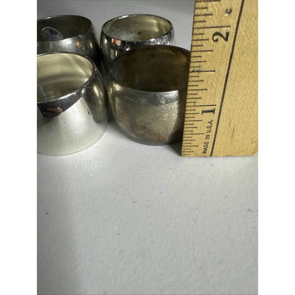 Vintage Silver Plated, Brass Napkin Rings Hong Kong 1.5
